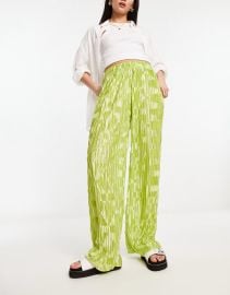 Urban Threads satin plisse set in lime | ASOS at ASOS